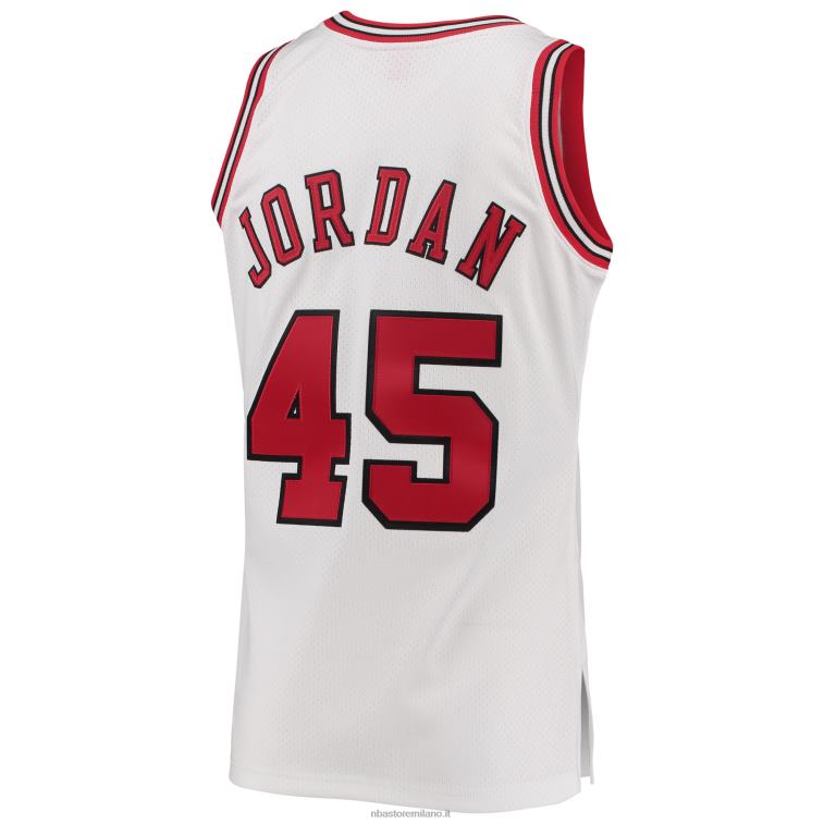 NBA 00F2L7974 Chicago bulls michael jordan mitchell & ness white hardwood classics maglia da giocatore autentica
