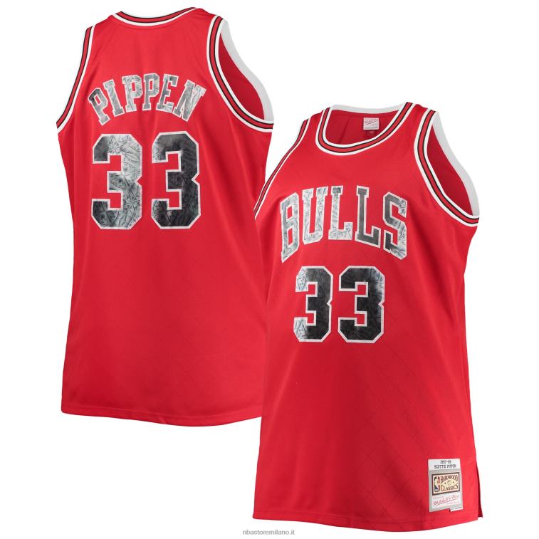 NBA 00F2L8136 chicago bulls scottie pippen mitchell & ness maglia rossa grande e alta 75° anniversario diamante swingman