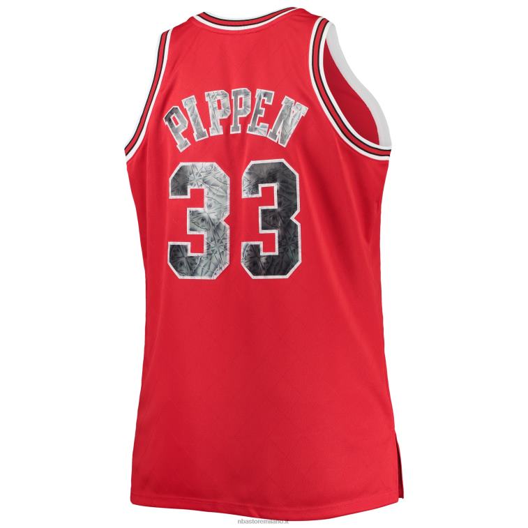 NBA 00F2L8136 chicago bulls scottie pippen mitchell & ness maglia rossa grande e alta 75° anniversario diamante swingman