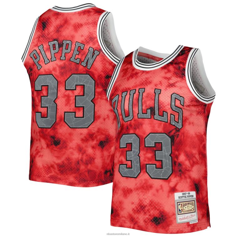 NBA 00F2L8590 Chicago Bulls Scottie Pippen Mitchell & Ness Red Galaxy Swingman Jersey