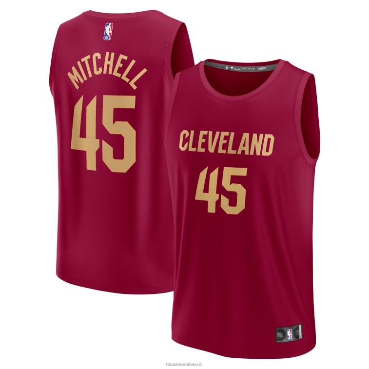 NBA 00F2L2077 Maglia cleveland cavaliers donovan mitchell wine replica fast break