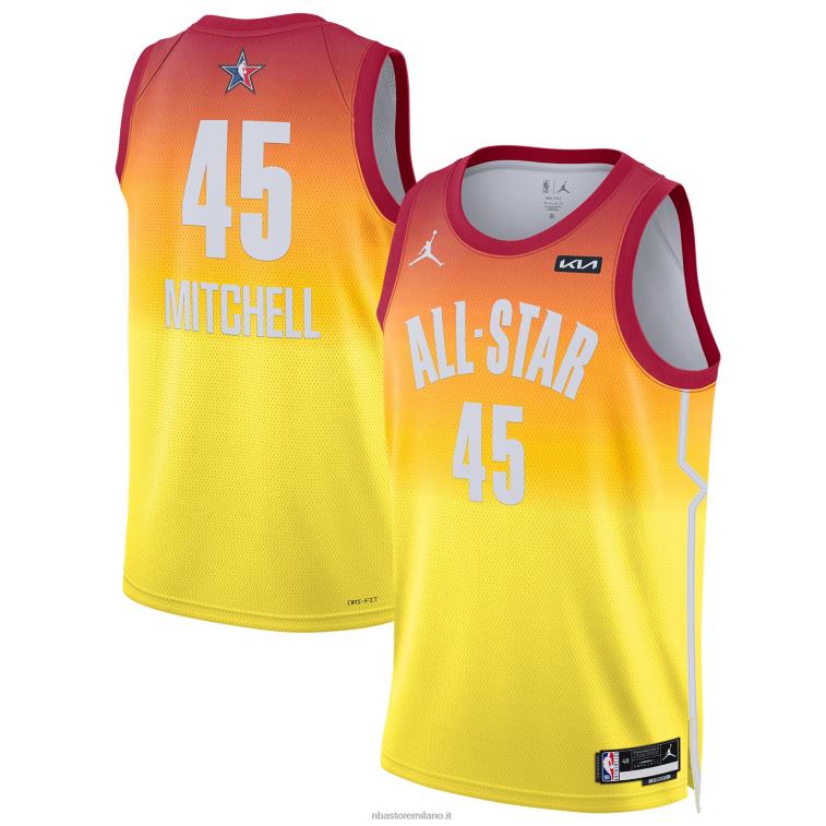 NBA 00F2L6268 donovan mitchell jordan marca arancione all-star gioco swingman jersey