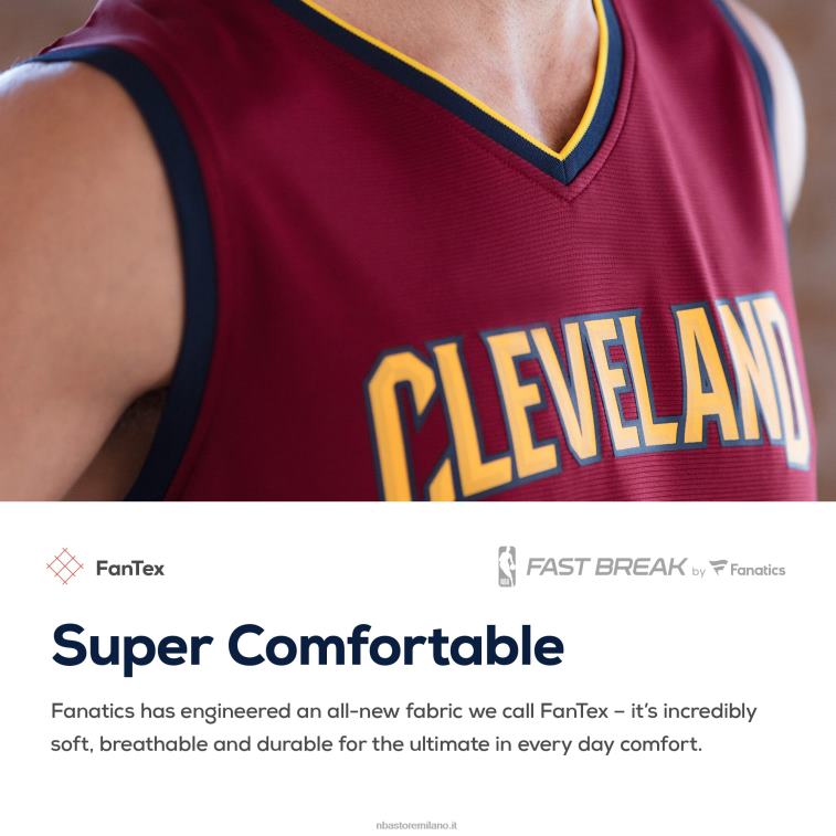 NBA 00F2L6943 cleveland cavaliers collin sexton vino replica maglia fast break