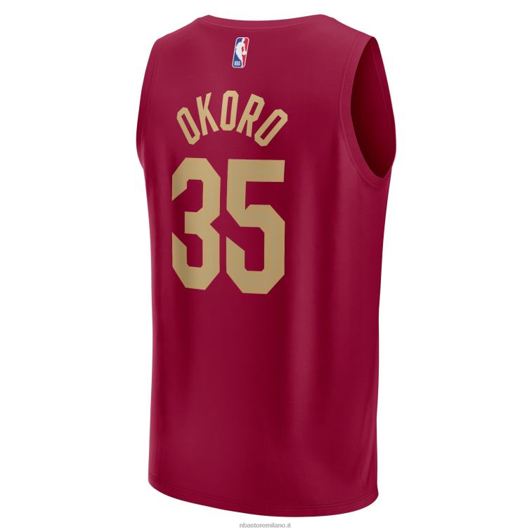 NBA 00F2L7497 cleveland cavaliers isaac okoro vino maglia replica fast break