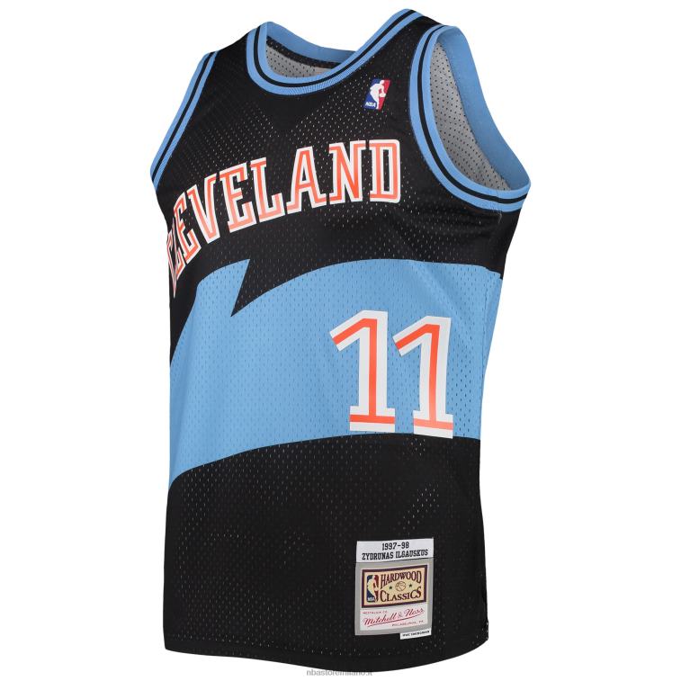 NBA 00F2L887 cleveland cavaliers zydrunas ilgauskas mitchell & ness black hardwood classics maglia swingman