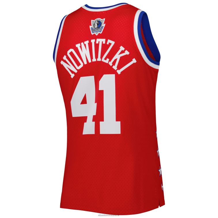NBA 00F2L458 western conference dirk nowitzki mitchell & ness maglia rossa 2003 all star game swingman