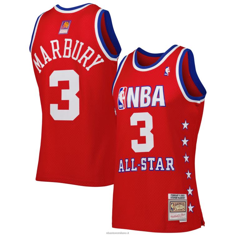 NBA 00F2L4794 western conference stephon marbury mitchell & ness maglia rossa 2003 all star game swingman