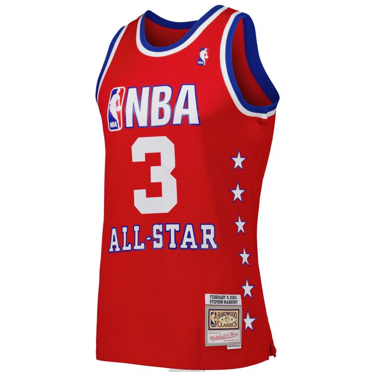 NBA 00F2L4794 western conference stephon marbury mitchell & ness maglia rossa 2003 all star game swingman