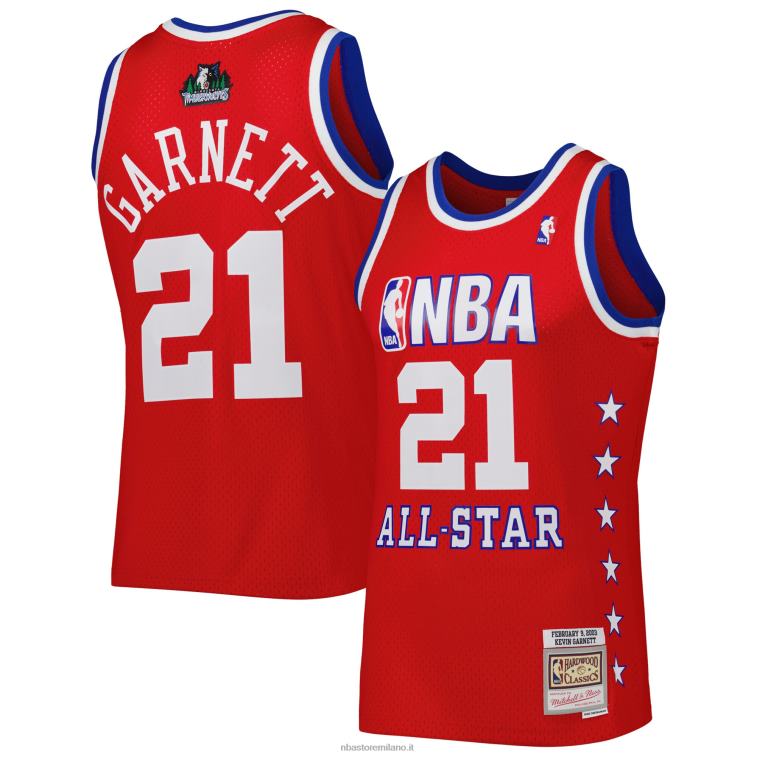 NBA 00F2L624 western conference kevin garnett mitchell & ness maglia rossa 2003 all star game swingman
