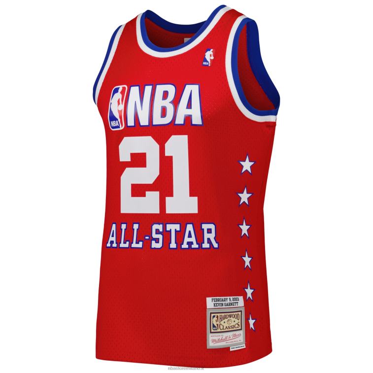 NBA 00F2L624 western conference kevin garnett mitchell & ness maglia rossa 2003 all star game swingman
