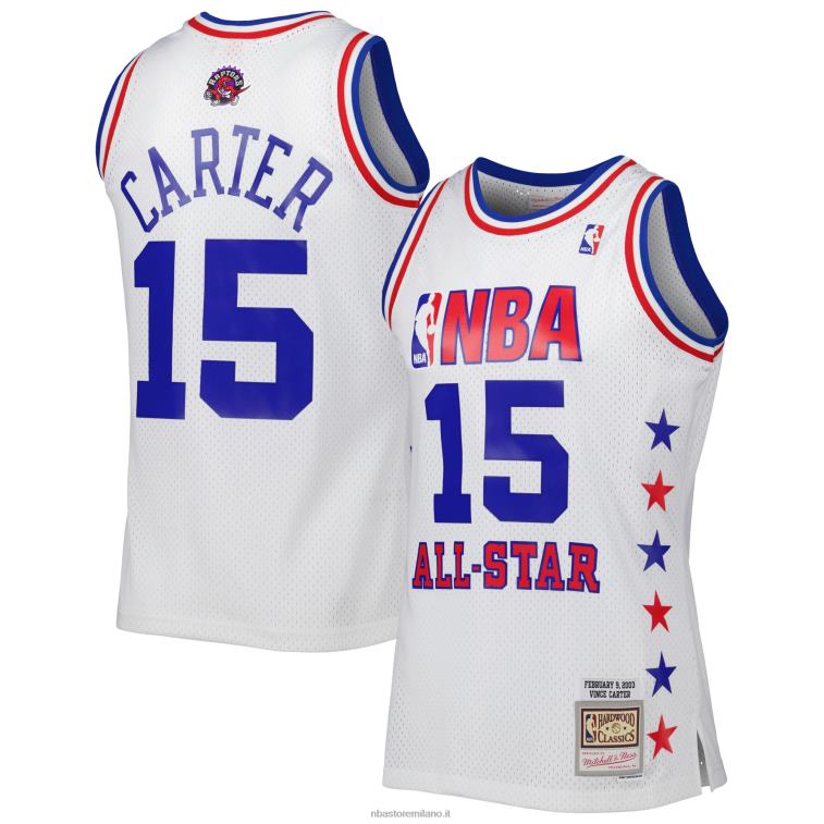 NBA 00F2L1274 Eastern Conference Vince Carter Mitchell & Ness White 2003 All Star Game Maglia Swingman