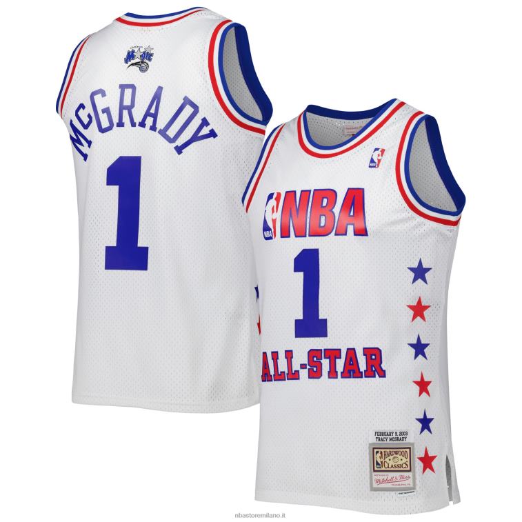 NBA 00F2L1786 Eastern conference tracy mcgrady mitchell & ness bianco 2003 all star game maglia swingman