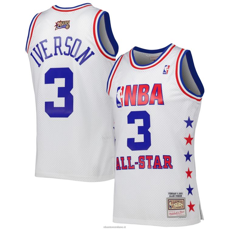 NBA 00F2L191 Eastern Conference Allen Iverson Mitchell & Ness Maglia Bianca 2003 All Star Game Swingman