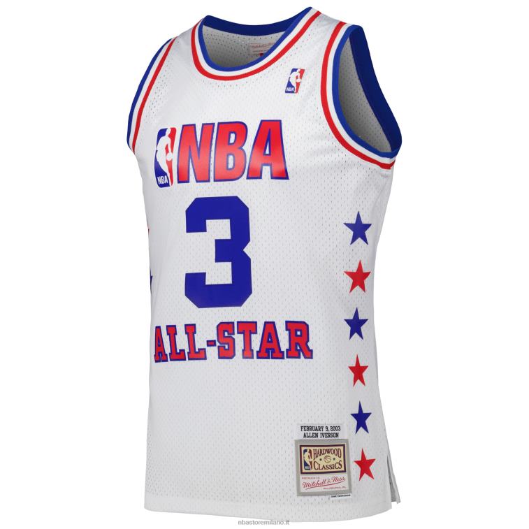 NBA 00F2L191 Eastern Conference Allen Iverson Mitchell & Ness Maglia Bianca 2003 All Star Game Swingman