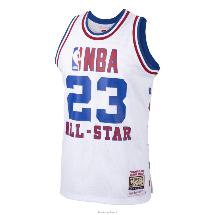 NBA 00F2L2099 michael jordan mitchell & ness bianco conferenza orientale 1985 all-star game maglia autentica