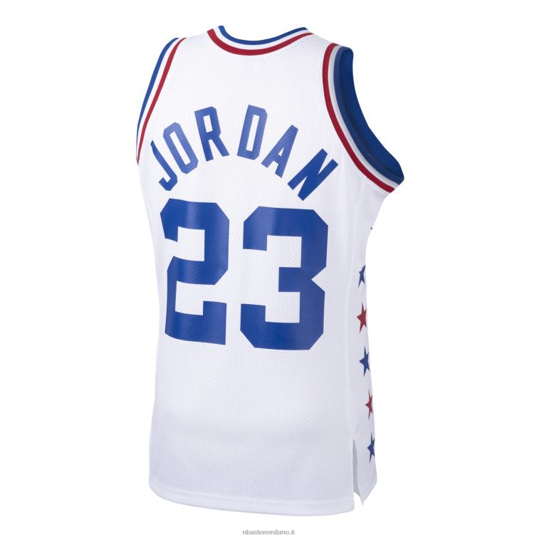 NBA 00F2L2099 michael jordan mitchell & ness bianco conferenza orientale 1985 all-star game maglia autentica