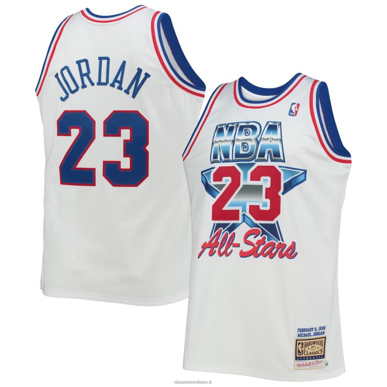 NBA 00F2L2870 Eastern Conference Michael Jordan White Hardwood Classics 199game maglia autentica