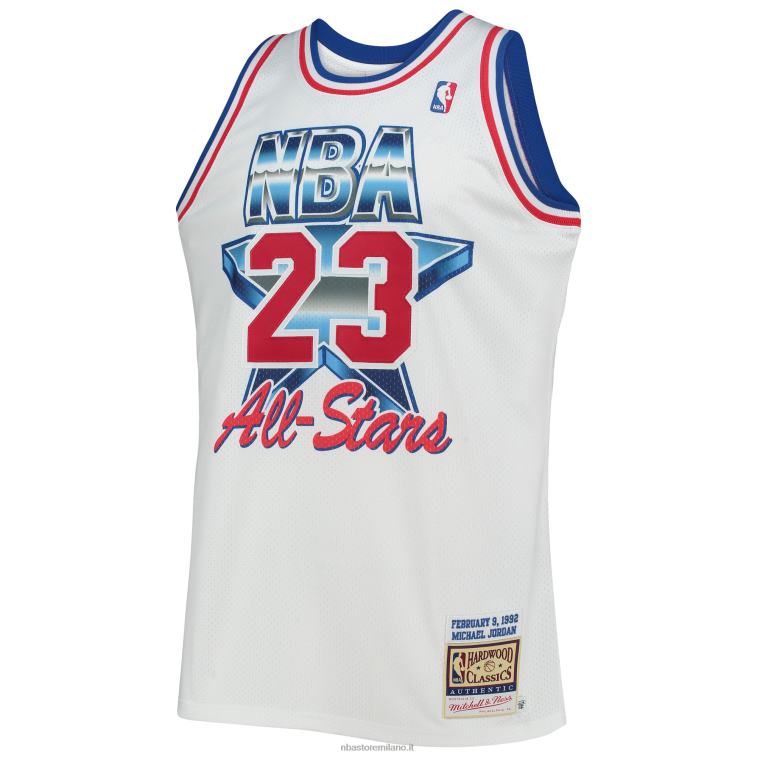 NBA 00F2L2870 Eastern Conference Michael Jordan White Hardwood Classics 199game maglia autentica