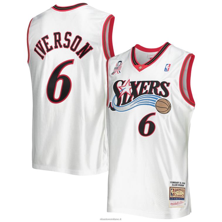 NBA 00F2L3115 Eastern Conference Allen Iverson White Hardwood Classics Game Maglia autentica