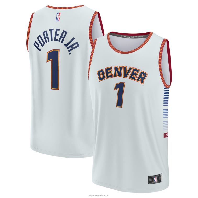 NBA 00F2L1015 denver nuggets michael porter jr. maglia d'argento contropiede