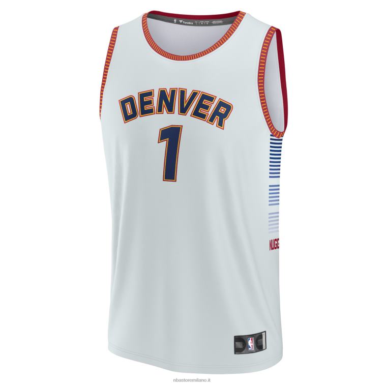 NBA 00F2L1015 denver nuggets michael porter jr. maglia d\'argento contropiede