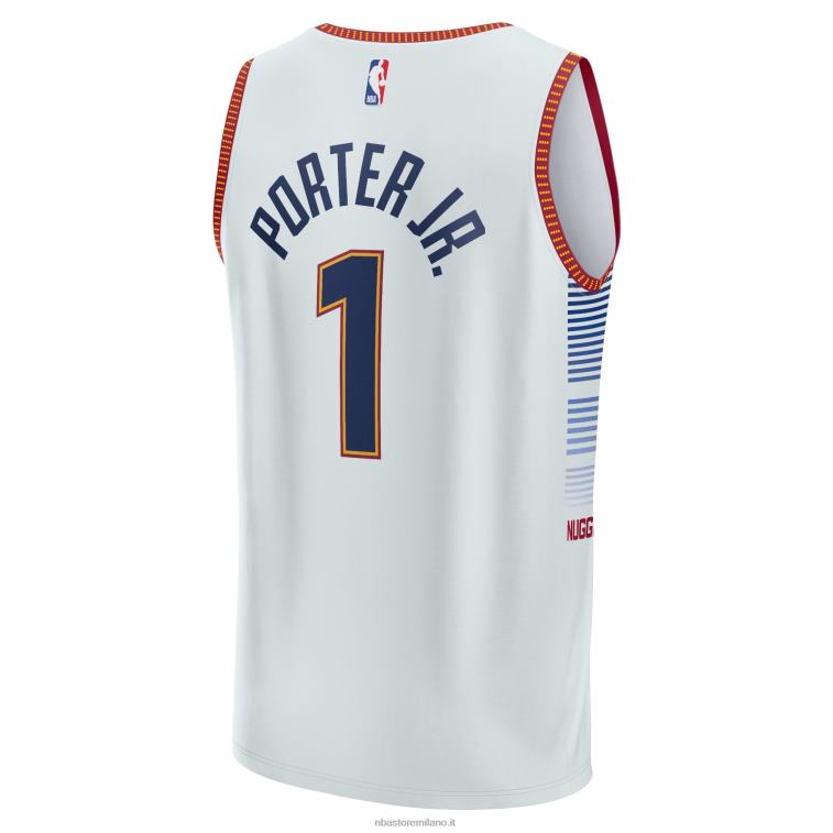 NBA 00F2L1015 denver nuggets michael porter jr. maglia d\'argento contropiede