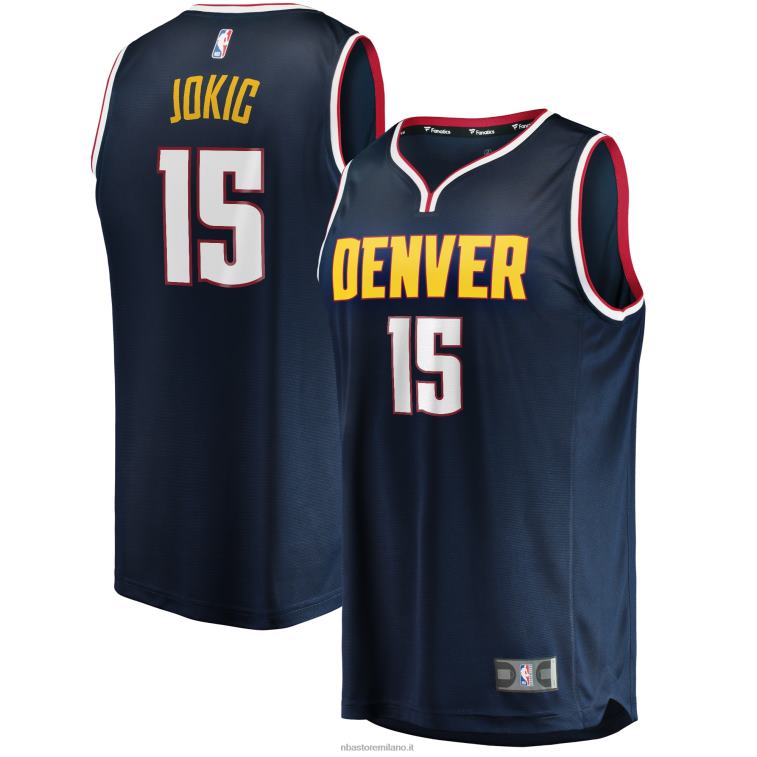 NBA 00F2L110 denver nuggets nikola jokic navy maglia da giocatore fast break