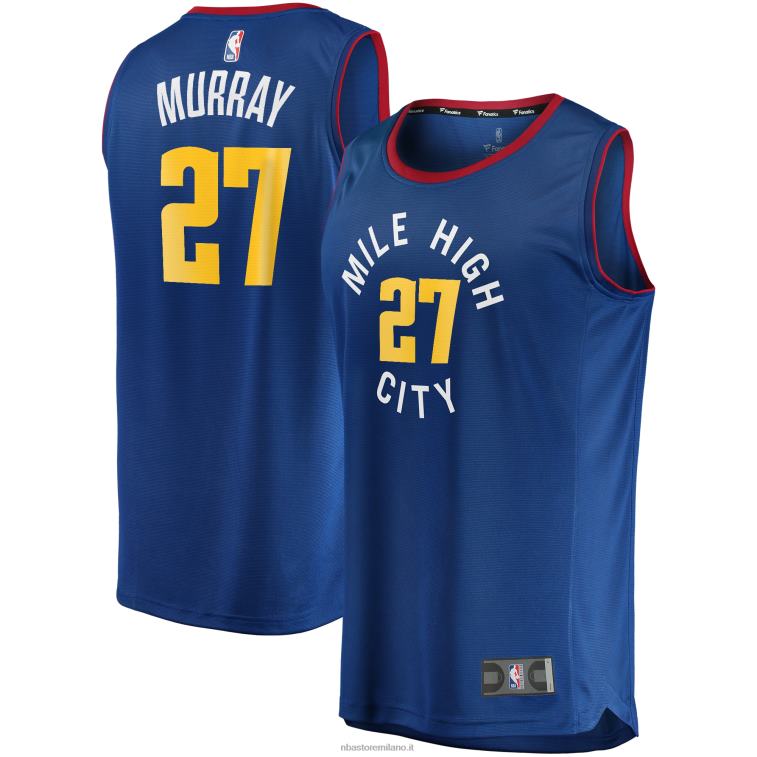 NBA 00F2L1469 denver nuggets jamal murray maglia giocatore contropiede blu replica