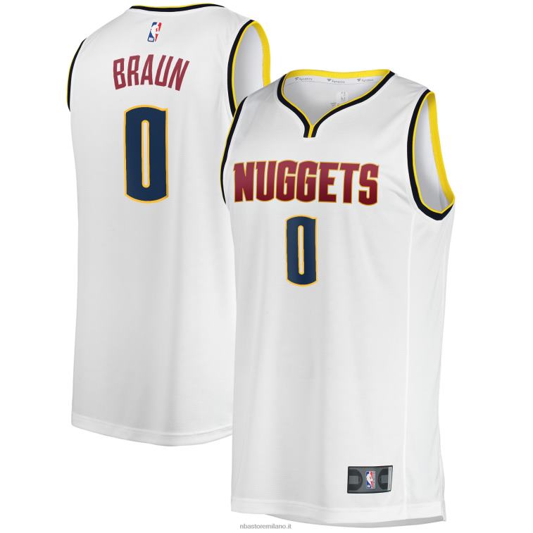 NBA 00F2L2381 denver nuggets christian braun maglia giocatore contropiede bianco
