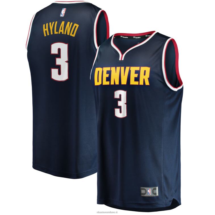 NBA 00F2L2996 maglia denver nuggets ossa hyland navy replica fast break