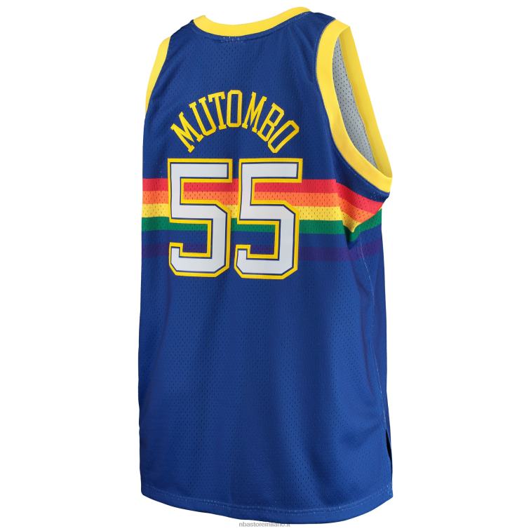 NBA 00F2L3186 denver nuggets dikembe mutombo mitchell & ness royal big & tall maglia classica in legno duro