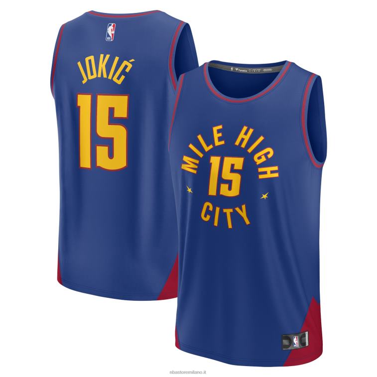 NBA 00F2L385 denver nuggets nikola jokic maglia giocatore contropiede blu