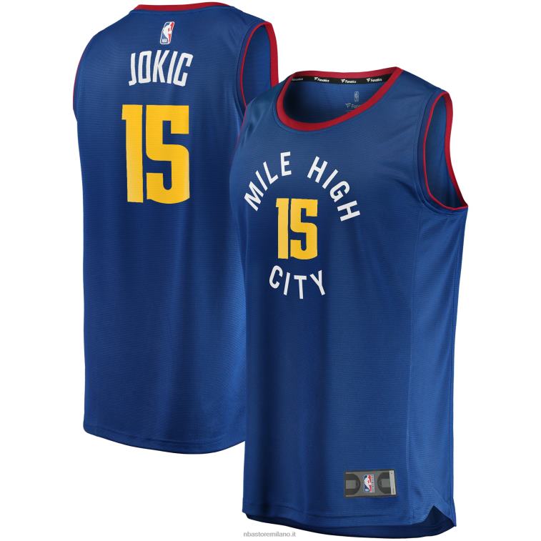 NBA 00F2L5194 denver nuggets nikola jokic maglia blu replica giocatore fast break