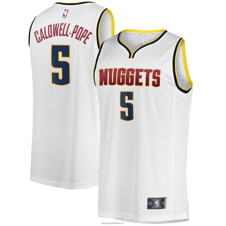 NBA 00F2L5416 denver nuggets kentavious caldwell-pope maglia bianca da giocatore fast break