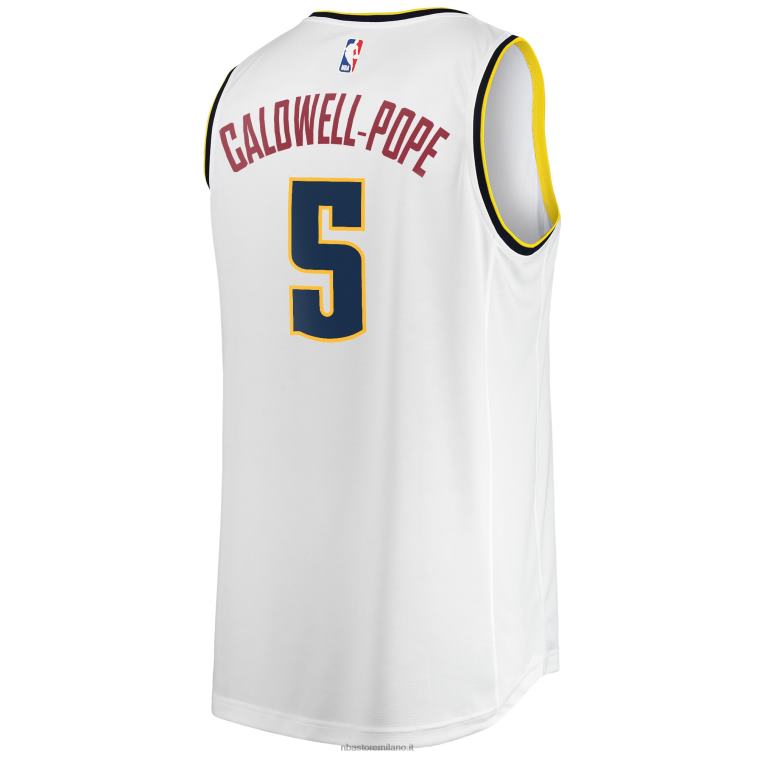 NBA 00F2L5416 denver nuggets kentavious caldwell-pope maglia bianca da giocatore fast break