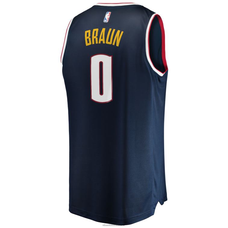 NBA 00F2L702 Denver Nuggets Christian Braun Navy Draft First Round Pick Fast Break Replica Maglia Giocatore