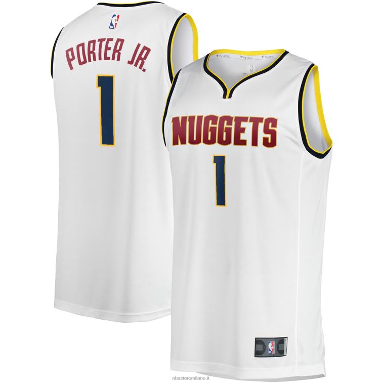 NBA 00F2L7096 denver nuggets michael porter jr. maglia bianca giocatore contropiede