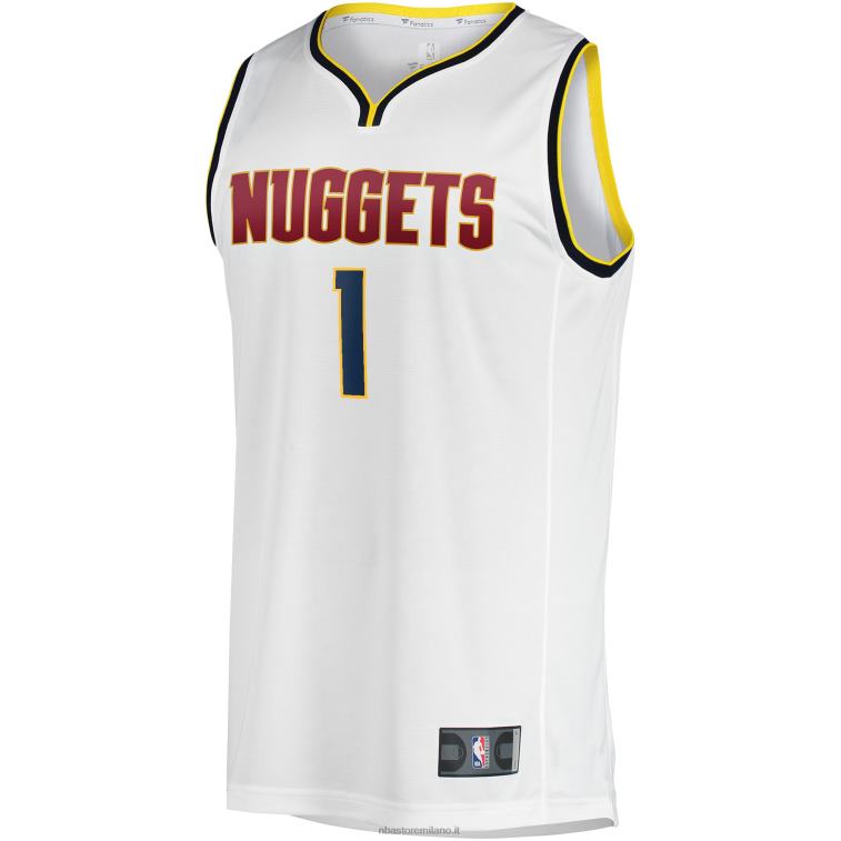 NBA 00F2L7096 denver nuggets michael porter jr. maglia bianca giocatore contropiede