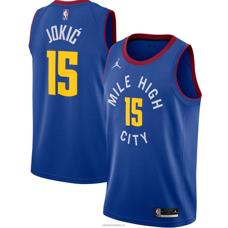 NBA 00F2L7776 denver nuggets nikola jokic jordan marca maglia swingman blu