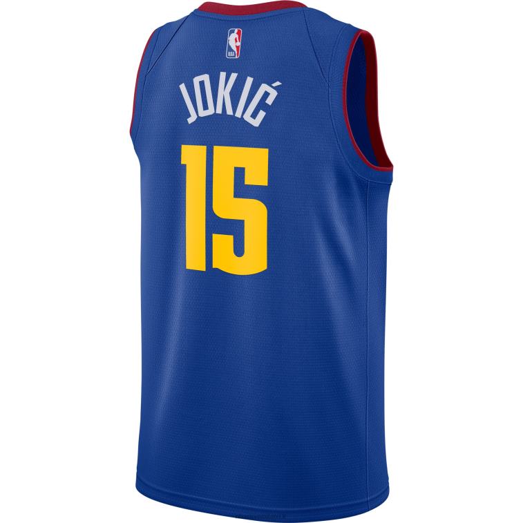 NBA 00F2L7776 denver nuggets nikola jokic jordan marca maglia swingman blu
