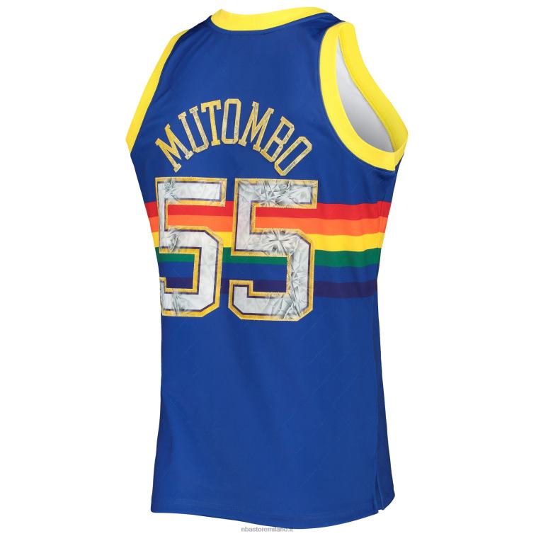 NBA 00F2L8480 Denver Nuggets Dikembe Mutombo Royal Hardwood Classics 75th Anniversary Diamond Swingman Jersey