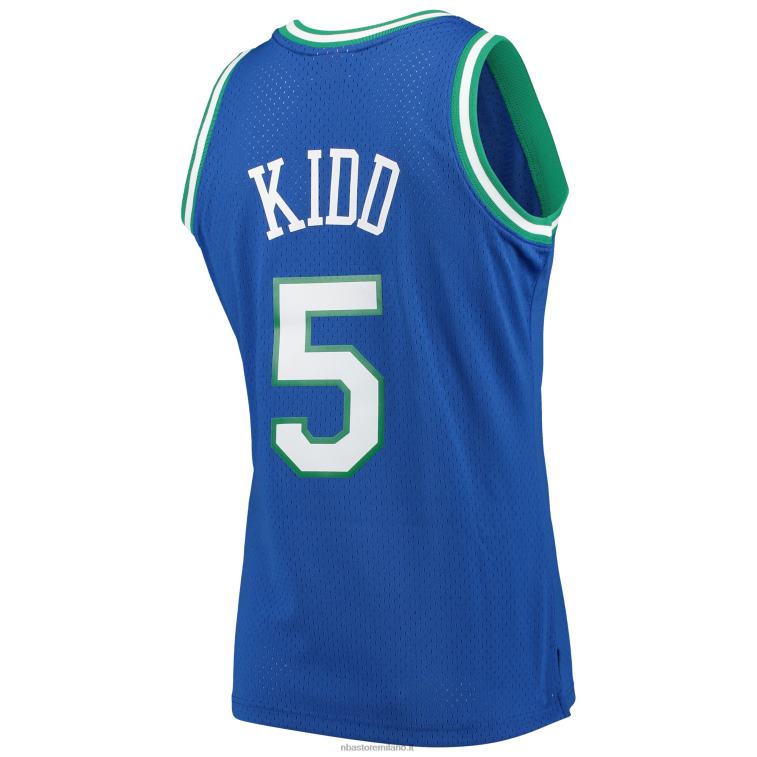 NBA 00F2L1071 dallas mavericks jason kid d mitchell & ness blue hardwood classics maglia giocatore swingman