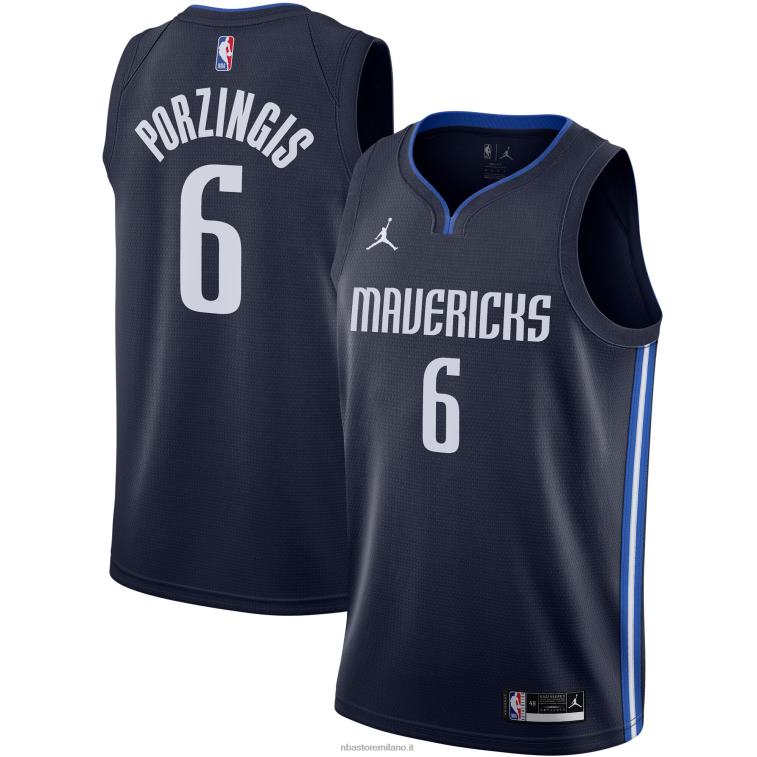 NBA 00F2L15715 dallas mavericks kristaps porzingis jordan maglia swingman blu navy