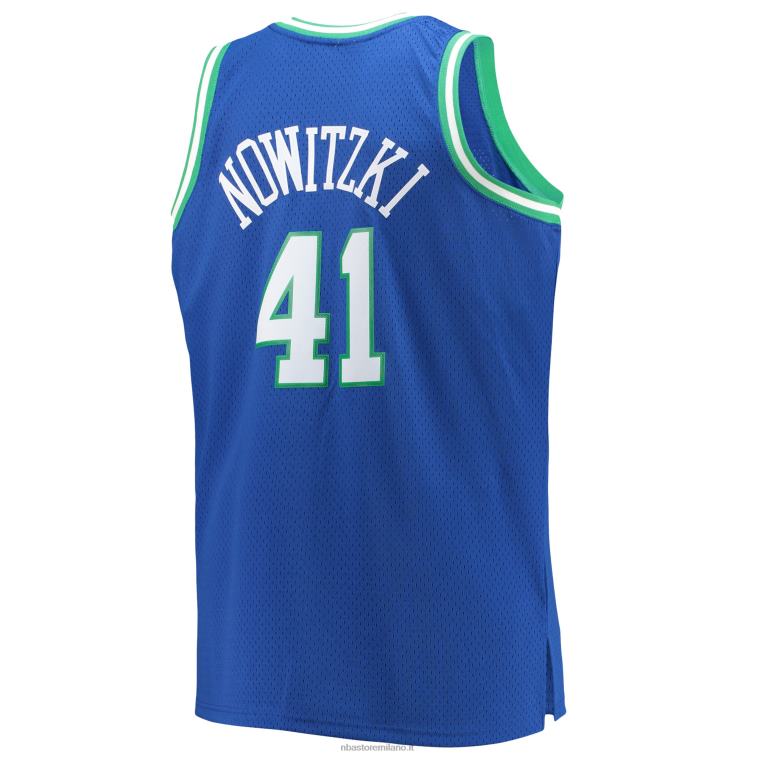 NBA 00F2L1907 dallas mavericks dirk nowitzki mitchell & ness blue big & tall hardwood classics maglia swingman