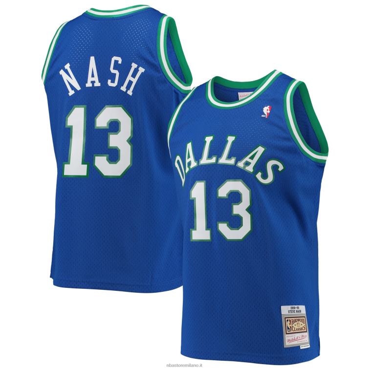 NBA 00F2L2329 dallas mavericks steve nash mitchell & ness blue hardwood classics maglia swingman