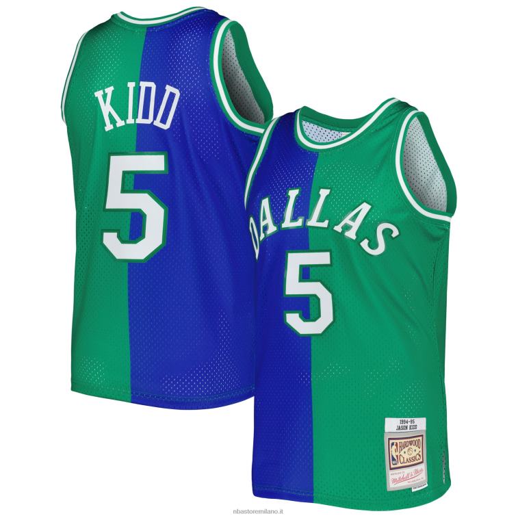 NBA 00F2L3654 dallas mavericks jason kid d mitchell & ness blue/green hardwood classics split swingman jersey