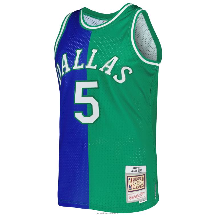 NBA 00F2L3654 dallas mavericks jason kid d mitchell & ness blue/green hardwood classics split swingman jersey