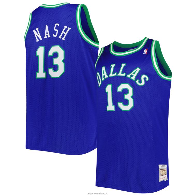 NBA 00F2L6705 dallas mavericks steve nash mitchell & ness maglia swingman blue big & tall hardwood classics