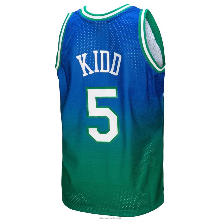 NBA 00F2L6736 dallas mavericks jason kid d green/navy hardwood classics fadeaway maglia giocatore swingman
