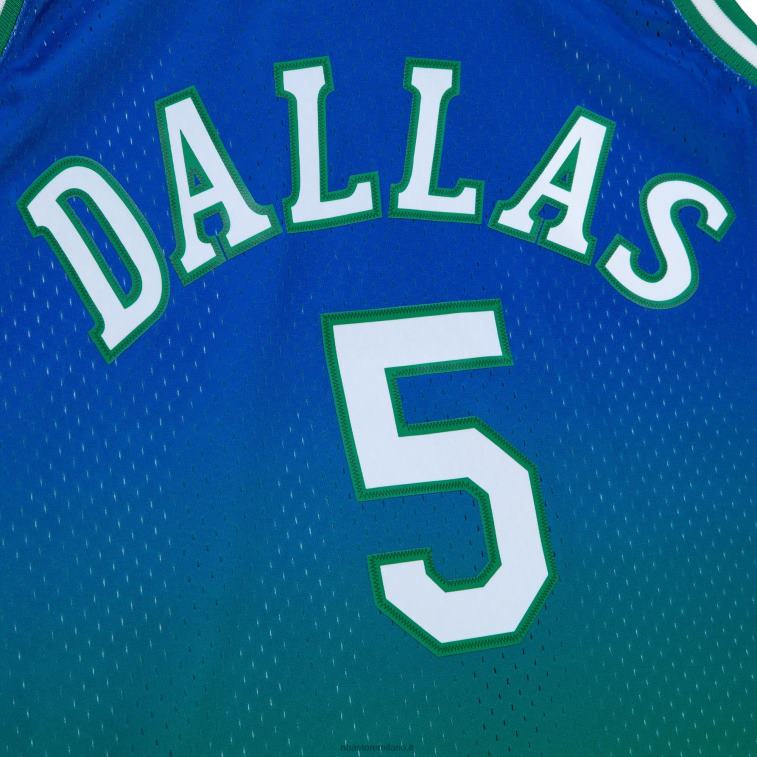 NBA 00F2L6736 dallas mavericks jason kid d green/navy hardwood classics fadeaway maglia giocatore swingman